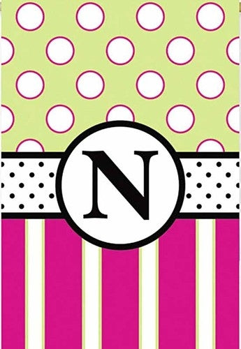 n-peppy-pink-polka-dot-monogram-letter-n-applique-garden-flag-12-5-x-18-5-off