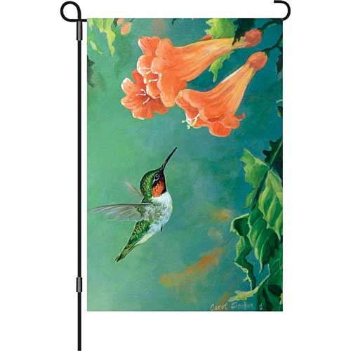 hummingbird-and-trumpet-vine-garden-size-flag-12-x-18