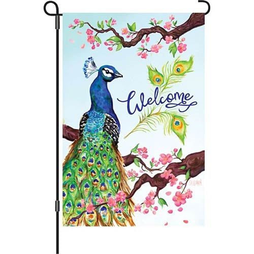 welcome-peacock-garden-size-flag-12-x-18